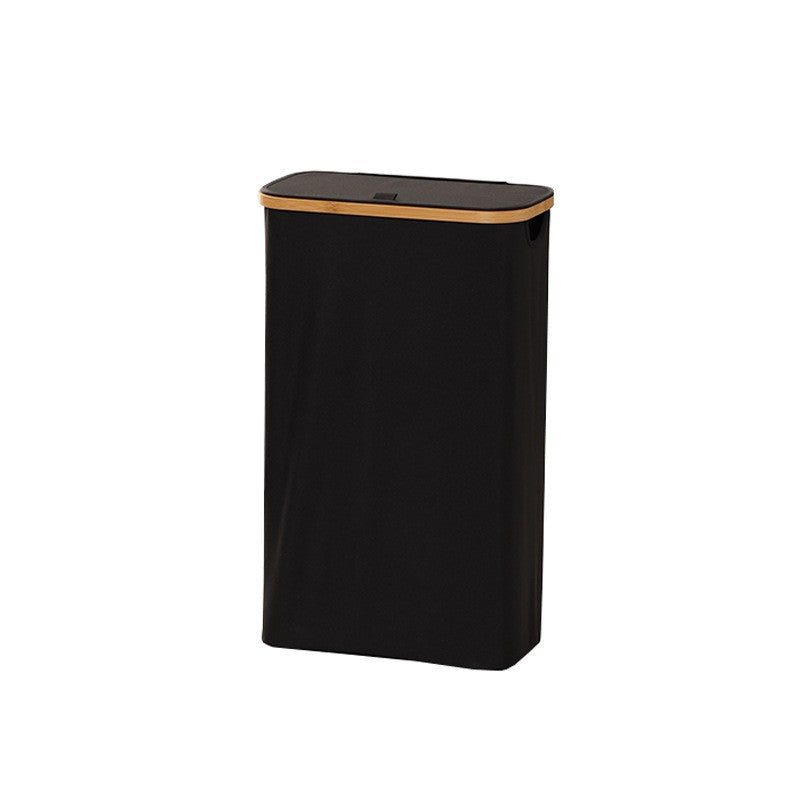 Elegant waste bin with bamboo lid Bowlift