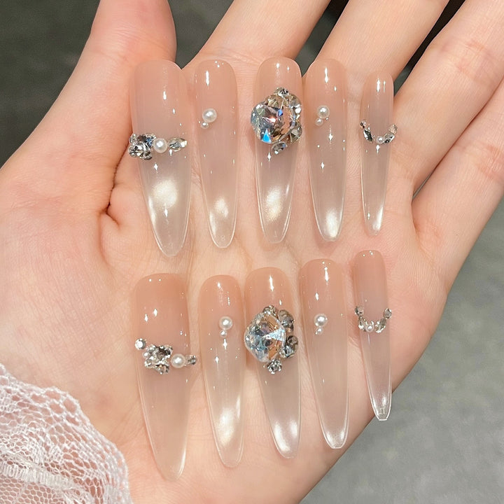 Artistic Ocean-Inspired Press-On Nail Design Bowlift