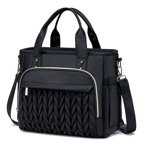 Elegant and Spacious Shoulder Bag with Woven Design Bowlift