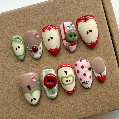 Thematic Holiday Press-On Nail Art Set Bowlift