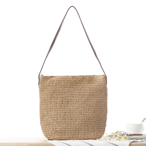 Handbag Made from Hand-Knotted Natural Material with Adjustable Shoulder Strap Bowlift