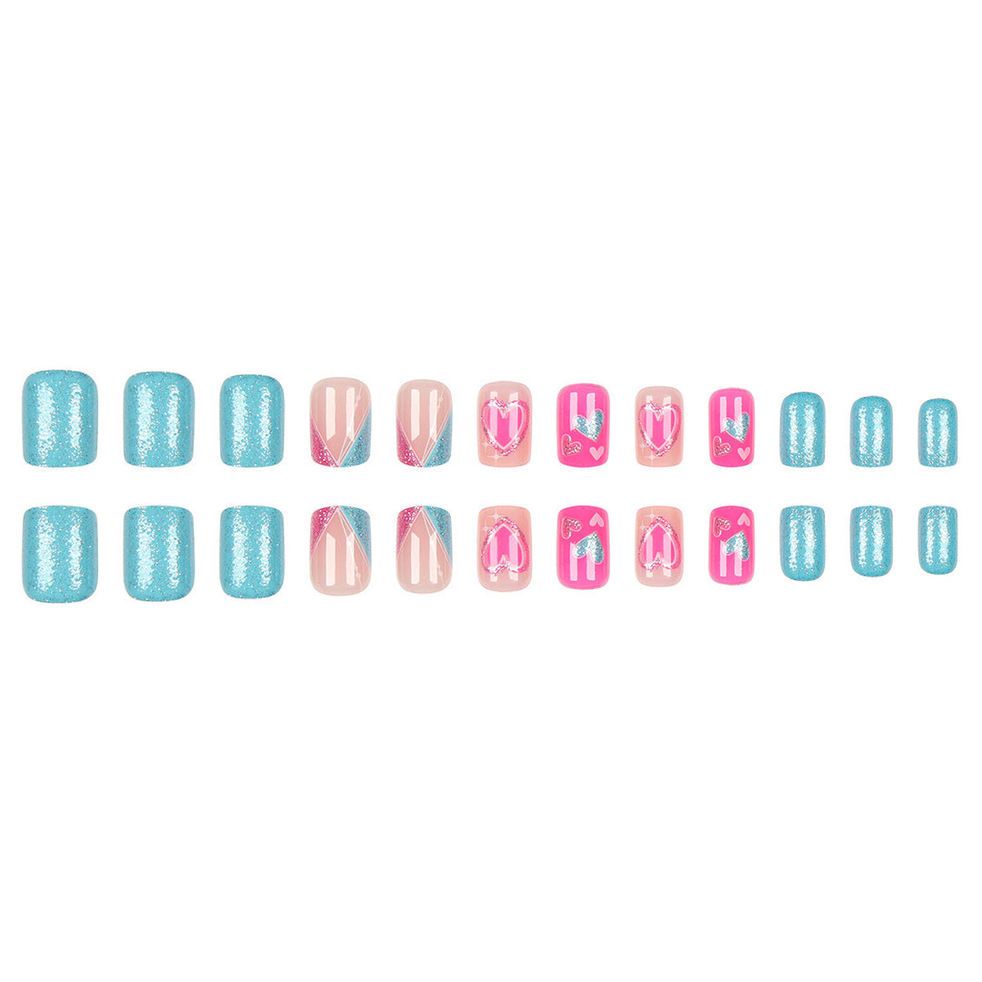 Heart-Decorated Press-On Nail Art Bowlift
