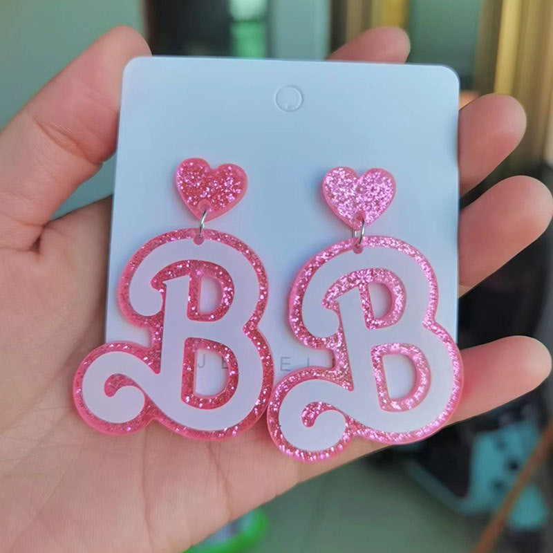 Heart-Shaped Glitter Earrings Bowlift