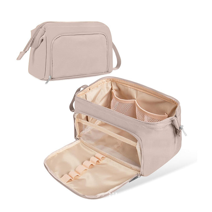 Cosmetic Organizer Bag with Adjustable Interior Compartment Bowlift