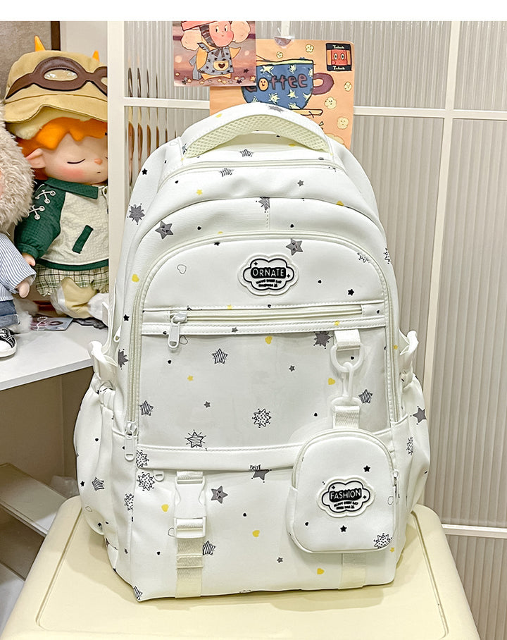 Stylish Star-Patterned School Backpack Bowlift