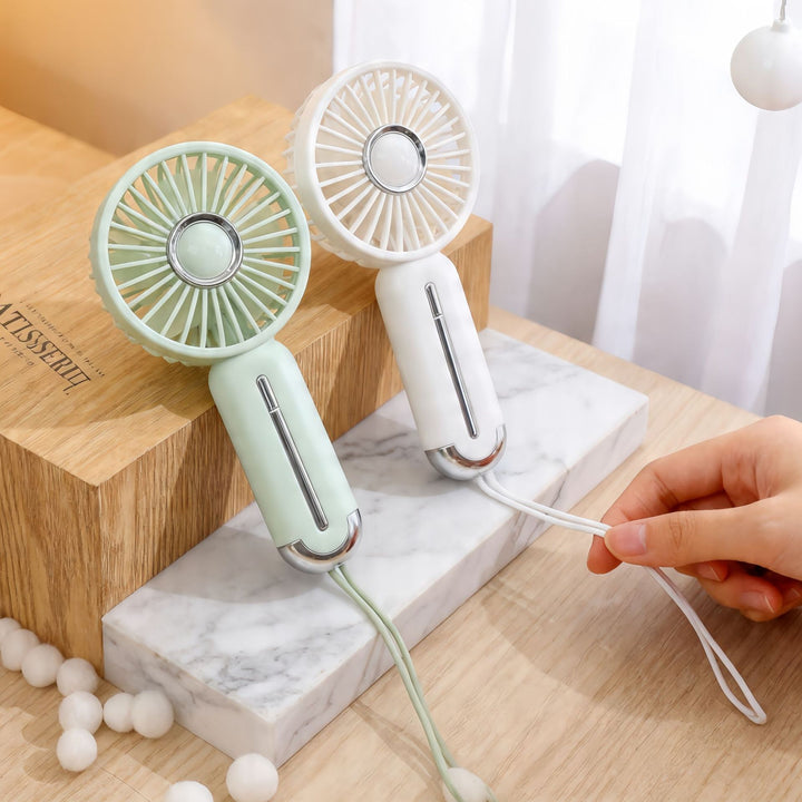 Women Portable Mini Hand Fan with USB Charging Function and Ergonomic Handle Bowlift