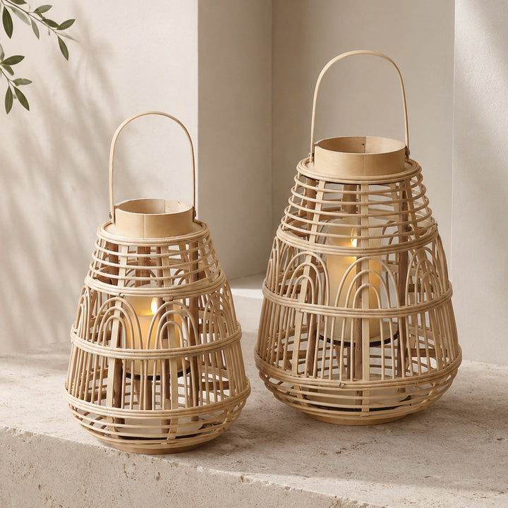 Rustic Rattan Lantern Bowlift
