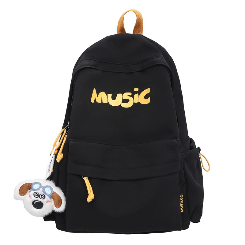Casual Music-Themed School Backpack Bowlift