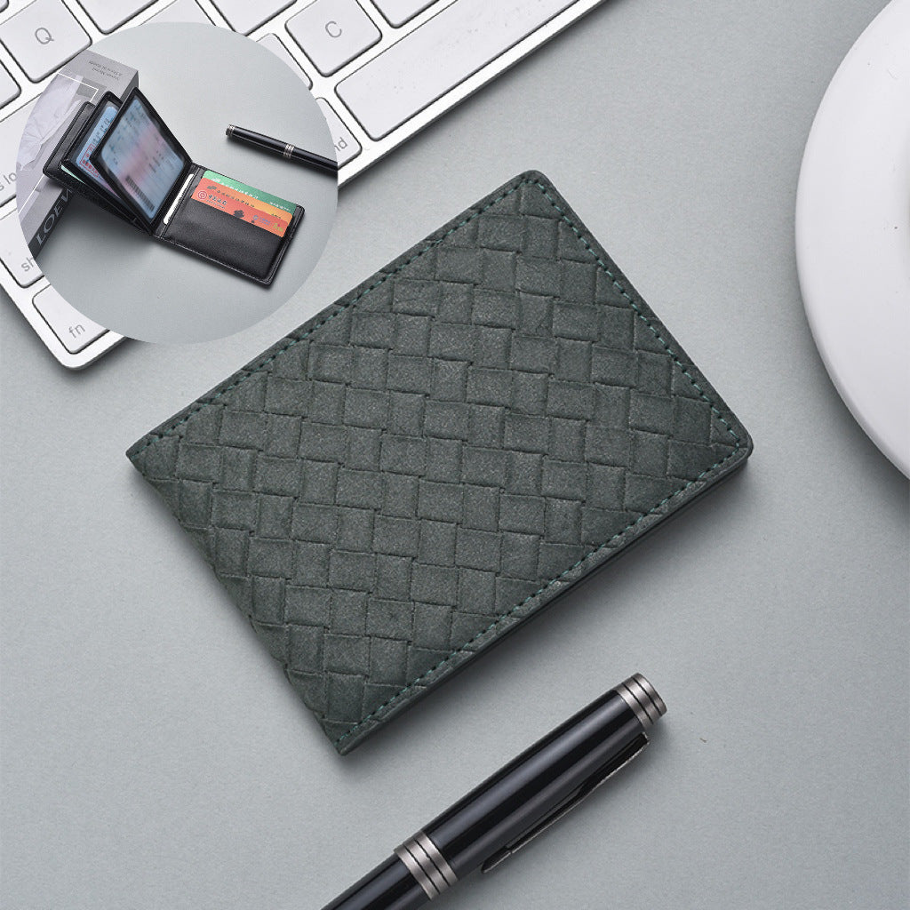 Stylish Woven Leather Cardholder Bowlift