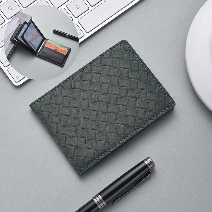 Stylish Woven Leather Cardholder Bowlift
