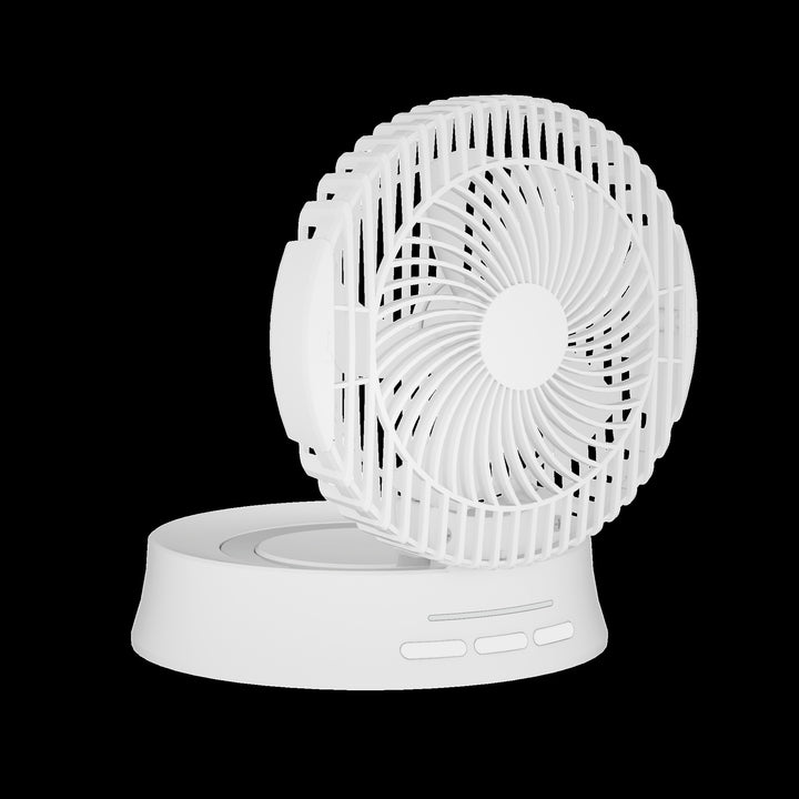 Unisex nan portable oscillating USB desk fan with adjustable tilt three speed silent motor and LED nightlight Bowlift