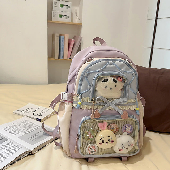 Fashionable leisure backpack with creative details and versatile compartments Bowlift