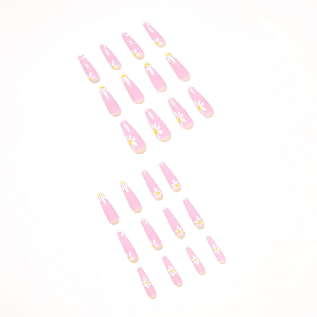 Artistic acrylic nails with flower decoration Bowlift