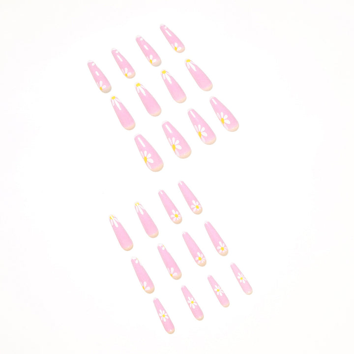 Artistic acrylic nails with flower decoration Bowlift