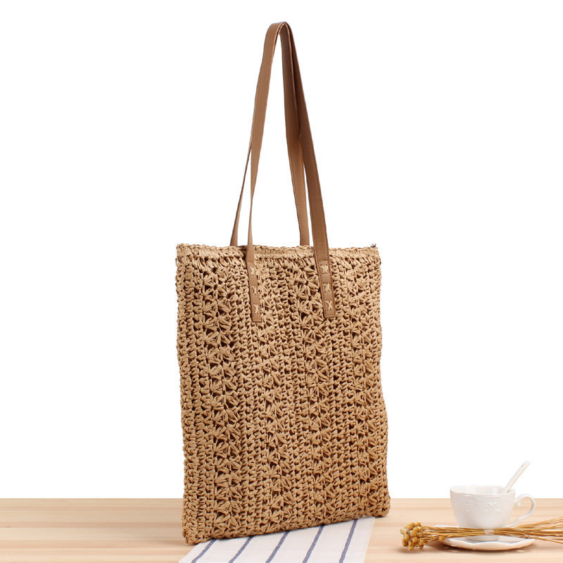 Braided summer bag with sturdy leather handles Bowlift