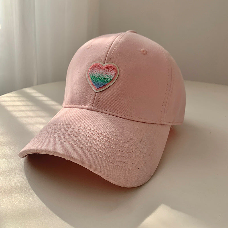 Women's Casual Heart Embroidered Baseball Cap Bowlift
