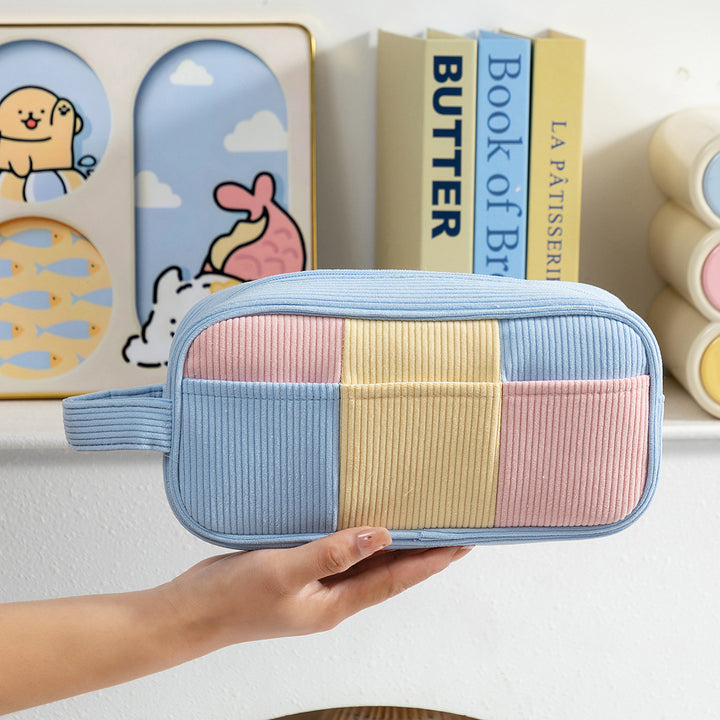 Stylish Textured Zippered Pencil Case Bowlift