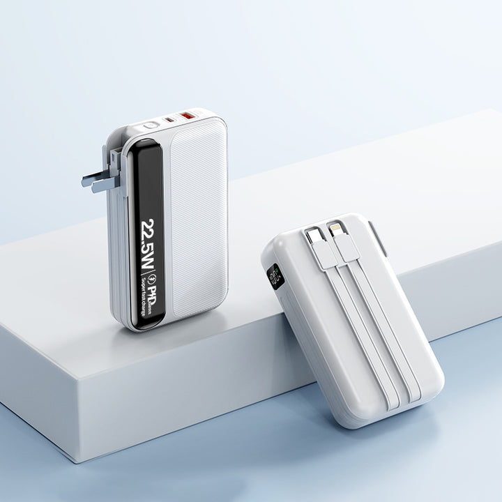 Portable fast charger with integrated socket Bowlift