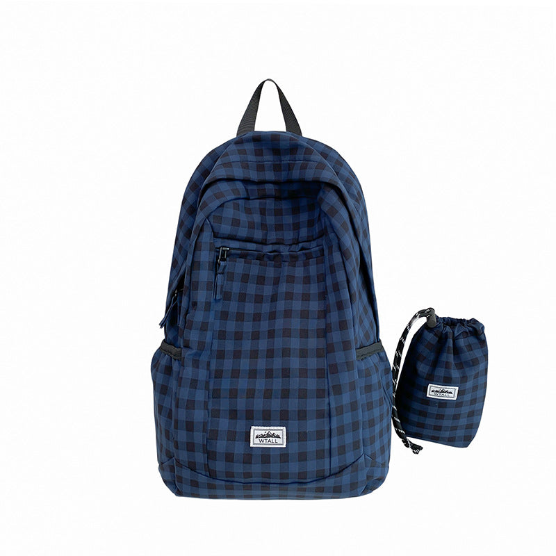 Casual Checkered School Backpack Bowlift