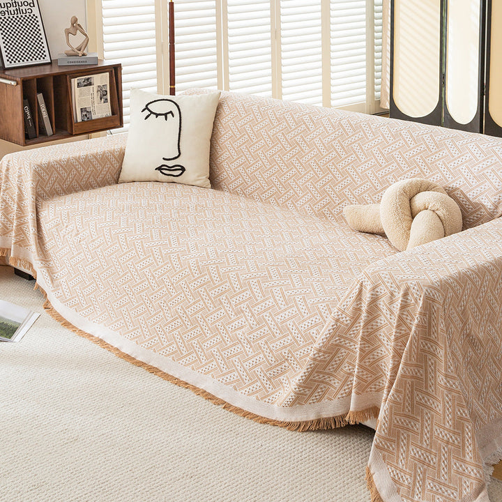 Textured Woven Sofa Throw Blanket