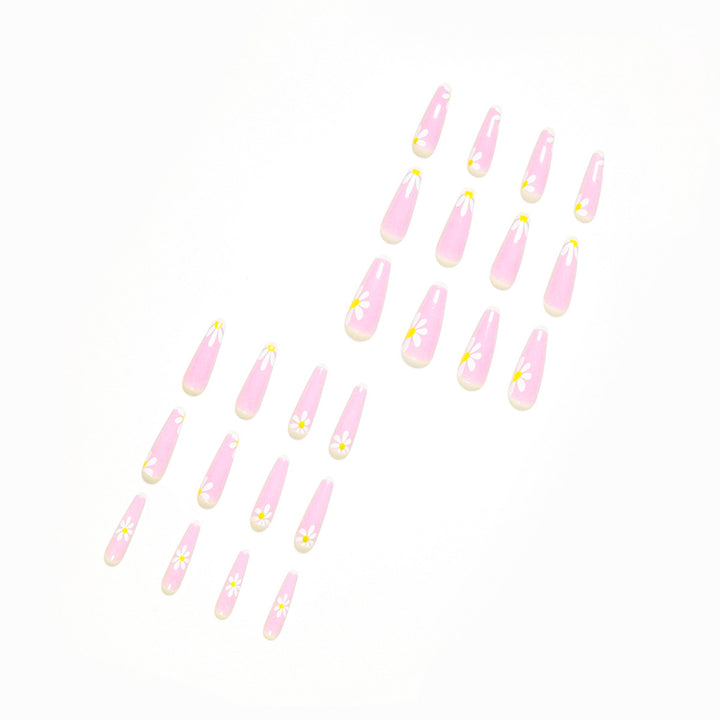 Artistic acrylic nails with flower decoration Bowlift