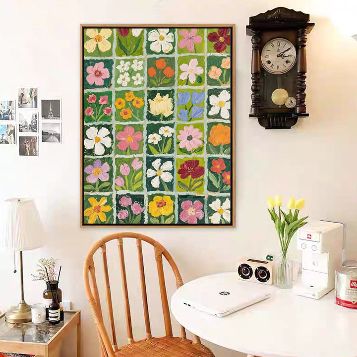 Colorful Floral Motif Canvas Art Print Bowlift