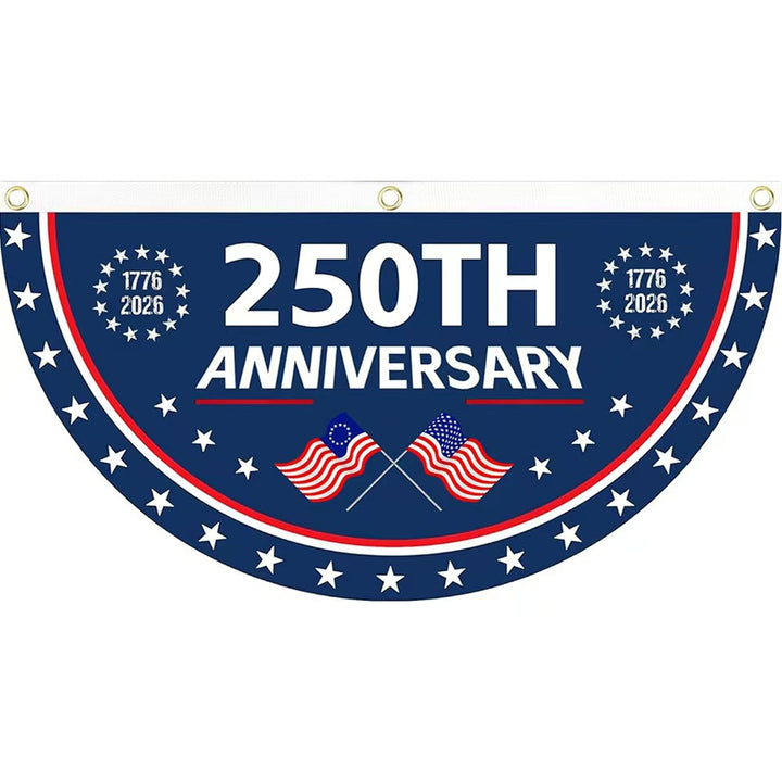 Unisex half-circle banner made of weatherproof polyester with metal eyelets and reinforced seams Bowlift
