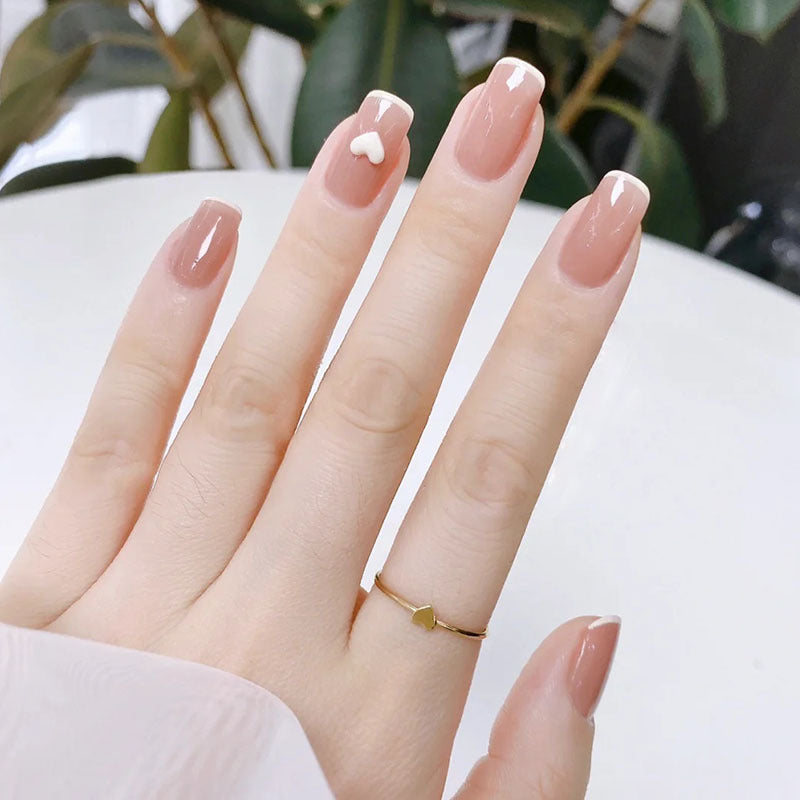 Stylish heart and ombre design artificial nails Bowlift