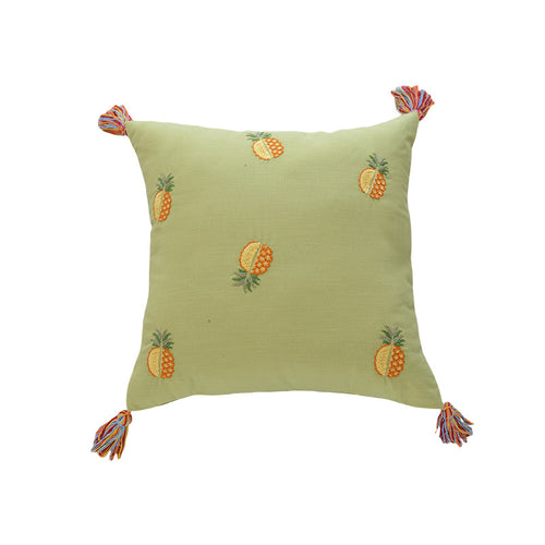 Embroidered Pineapple Accent Pillow