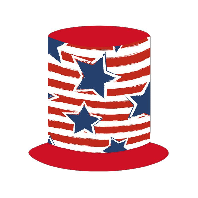 Independence Day oversized novelty top hat with flexible foam core and adjustable elastic chin strap Bowlift