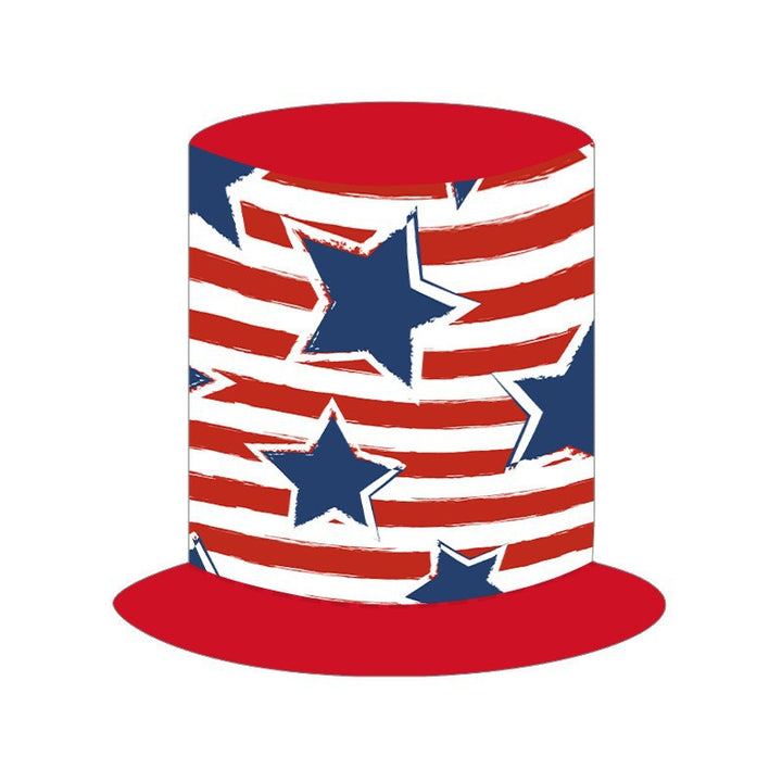 Unisex nan more patriotic party top hat with stars and stripes motif made of lightweight felt Bowlift