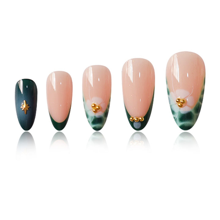 Artistic Floral and Geometric Press-On Nail Extensions Bowlift