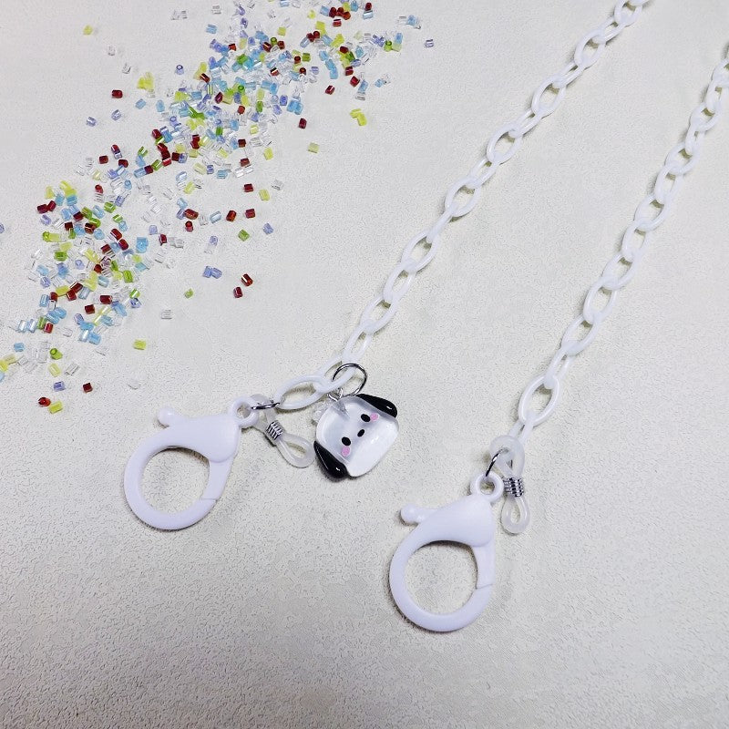 Playful glasses holder chain made of transparent material Bowlift
