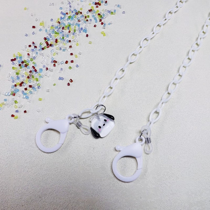 Playful glasses holder chain made of transparent material Bowlift