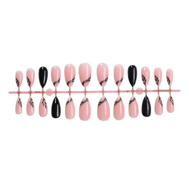 Elegant Press-On Nail Art Set with Artistic Designs Bowlift