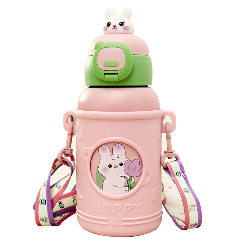 Women's Insulated Water Bottle with Creative Animal Designs and Ergonomic Carrying System Bowlift