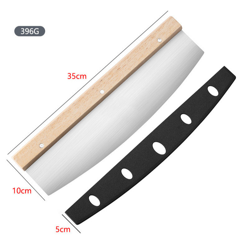 folding wooden handle aluminum pizza peel with removable dough scraper and bench knife set Bowlift