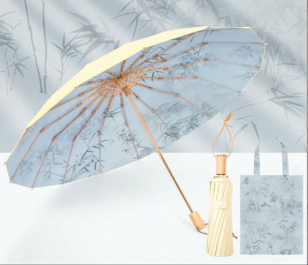 Ladies Foldable Sun Umbrella with Dreamy Floral Design Bowlift