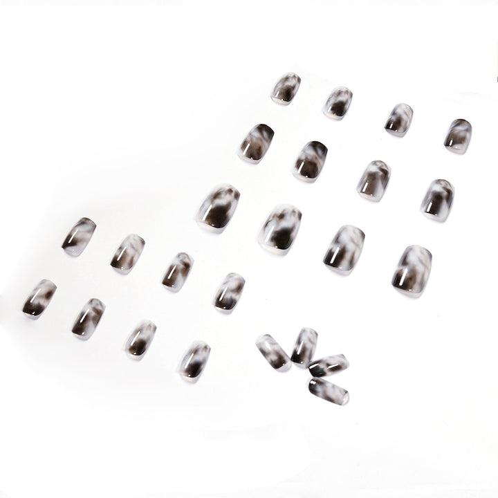 Artful Nail Extensions with Elegant Marble Design Bowlift