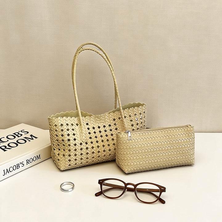 WoHandwoven Straw Market Tote Bag Bowlift