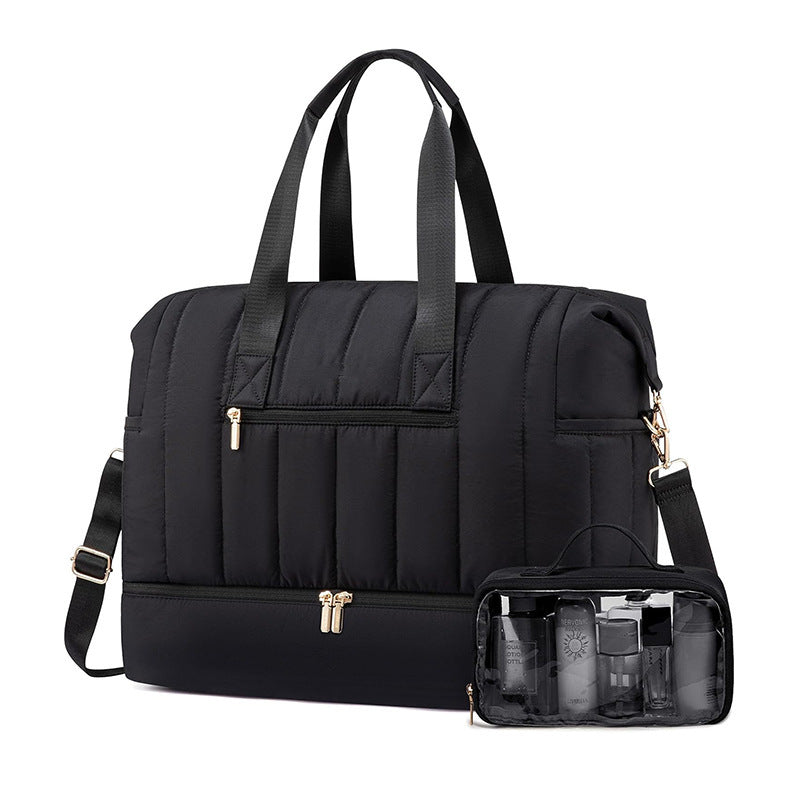 Fashionable and Practical Leisure Tote Bag with Detachable Cosmetic Pouch Bowlift
