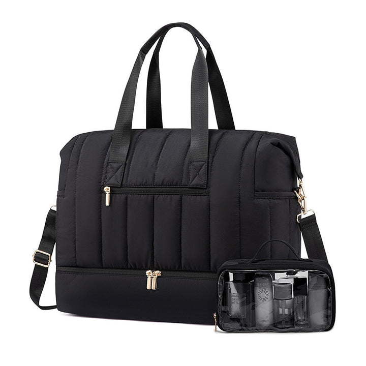 Fashionable and Practical Leisure Tote Bag with Detachable Cosmetic Pouch Bowlift