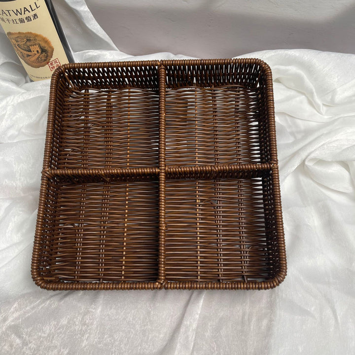 Ladies beef braided serving basket with three compartments Bowlift
