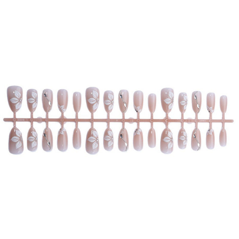 Elegant artificial nails with floral decorations Bowlift