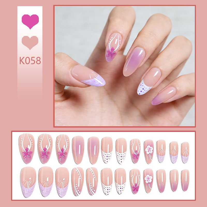Artifical nails with delicate floral and geometric patterns Bowlift