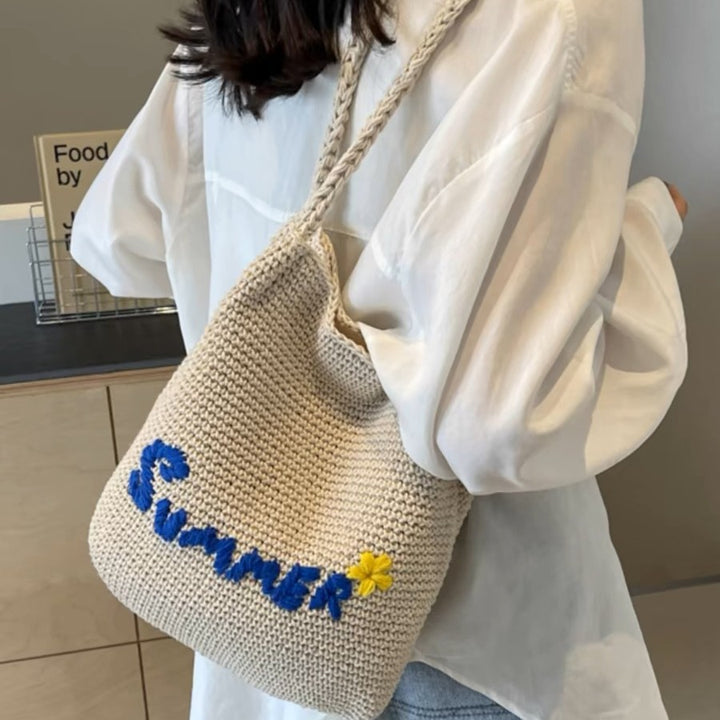 Handcrafted cotton bag with cheerful summer motif Bowlift