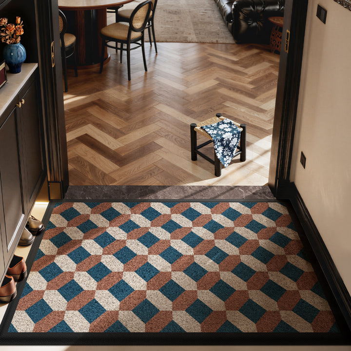 Textured Geometric Entrance Mat Bowlift