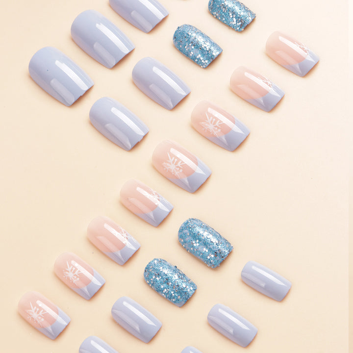 Artistic Snowflake-Embellished Nail Art Tips Bowlift