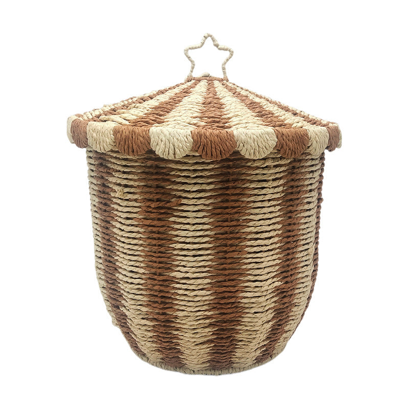 Basket with lid and decorative design Bowlift