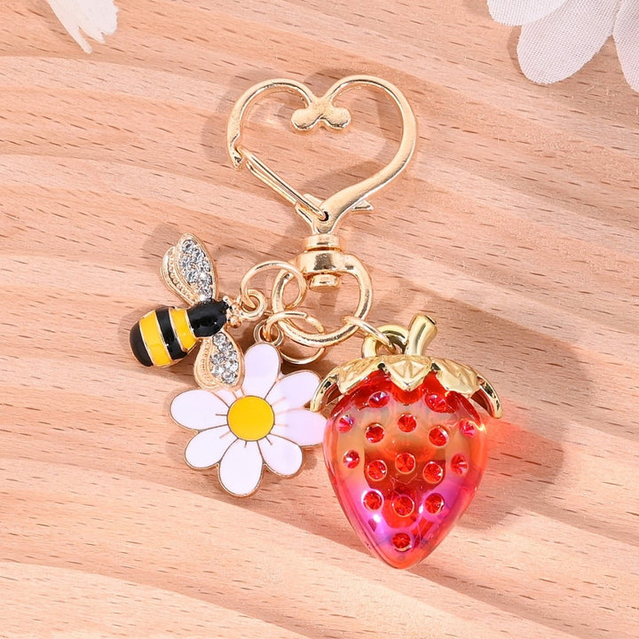 Keychain with Fruity Strawberry Design Bowlift